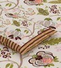Brown Beige Floral 144 TC Cotton King Size  King Size Bedsheet With 2 Pillow Cover