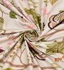 Brown Beige Floral 144 TC Cotton King Size  King Size Bedsheet With 2 Pillow Cover
