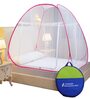 King Size Polyester Foldable Mosquito Net In Pink