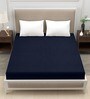 Terry (72x72) Terry Cotton  King Size Mattress Protector in Dark Blue Colour