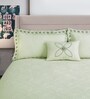 Green 644 GSM Cotton King Sized Bedding Set, 2 Pillow Cover, 1 Cushion Cover