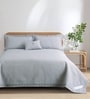 Grey 644 GSM Cotton King Sized Bedding Set, 2 Pillow Cover, 1 Cushion Cover