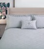 Grey 644 GSM Cotton King Sized Bedding Set, 2 Pillow Cover, 1 Cushion Cover