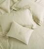 Cream 644 GSM Cotton King Sized Bedding Set, 2 Pillow Cover, 1 Cushion Cover