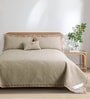 Taupe 644 GSM Cotton King Sized Bedding Set, 2 Pillow Cover, 1 Cushion Cover