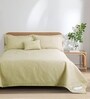 Cream 644 GSM Cotton King Sized Bedding Set, 2 Pillow Cover, 1 Cushion Cover