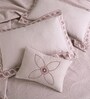 Pink 644 GSM Cotton King Sized Bedding Set, 2 Pillow Cover, 1 Cushion Cover