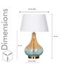 Kingham Glass Table Lamp with Fabric Shade (Bottle Green)