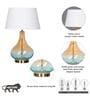 Kingham Glass Table Lamp with Fabric Shade (Bottle Green)