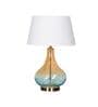 Kingham Glass Table Lamp with Fabric Shade (Bottle Green)