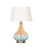 Kingham Glass Table Lamp with Fabric Shade (Bottle Green)
