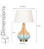 Kingham Glass Table Lamp with Fabric Shade (Bottle Green)