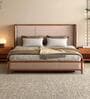 Kingsley Fabric Queen Size Bed In Beige Colour With Hydraulic Storage