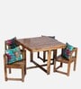 Kgston 4 Seater Print Table Set And With Teak Finish