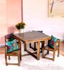 Kgston 4 Seater Print Table Set And With Teak Finish