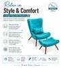 Kintze Chenille Chair With Ottoman In Blue Colour Kintze Chenille Chair With Ottoman In Blue Colour