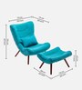 Kintze Chenille Chair With Ottoman In Blue Colour Kintze Chenille Chair With Ottoman In Blue Colour