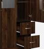Kioshi 4 Door Wardrobe in Columbia Walnut Finish with Mirror & Lock