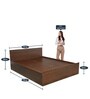 Kioshi King Size Bed in Walnut Finish with Box Storage