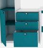 Kipling Hutch Desk in Frosty White And Ocean Green Finish