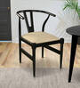 Kira Solid Wood Dining Chair In Black Colour