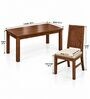 Kiran 6 Seater Dining Set In Provincial Teak Finish With Beige Colour Chair Kiran 6 Seater Dining Set In Provincial Teak Finish With Beige Colour Chair