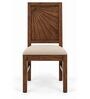 Kiran 6 Seater Dining Set In Provincial Teak Finish With Beige Colour Chair Kiran 6 Seater Dining Set In Provincial Teak Finish With Beige Colour Chair