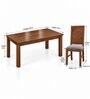 Kiran 6 Seater Dining Set In Provincial Teak Finish With Grey Colour Chair Kiran 6 Seater Dining Set In Provincial Teak Finish With Grey Colour Chair