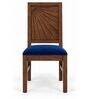 Kiran 6 Seater Dining Set In Provincial Teak Finish With Navy Blue Colour Chair Kiran 6 Seater Dining Set In Provincial Teak Finish With Navy Blue Colour Chair
