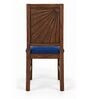 Kiran 6 Seater Dining Set In Provincial Teak Finish With Navy Blue Colour Chair Kiran 6 Seater Dining Set In Provincial Teak Finish With Navy Blue Colour Chair