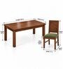 Kiran 6 Seater Dining Set In Provincial Teak Finish With Olive Green Colour Chair Kiran 6 Seater Dining Set In Provincial Teak Finish With Olive Green Colour Chair