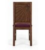Kiran 6 Seater Dining Set In Provincial Teak Finish With Plum Colour Chair Kiran 6 Seater Dining Set In Provincial Teak Finish With Plum Colour Chair