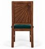 Kiran 6 Seater Dining Set In Provincial Teak Finish With Teal Green Colour Chair Kiran 6 Seater Dining Set In Provincial Teak Finish With Teal Green Colour Chair