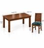 Kiran 6 Seater Dining Set In Provincial Teak Finish With Teal Green Colour Chair Kiran 6 Seater Dining Set In Provincial Teak Finish With Teal Green Colour Chair