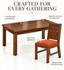 Kiran 6 Seater Dining Set In Provincial Teak Finish With Terracotta Orange Colour Chair Kiran 6 Seater Dining Set In Provincial Teak Finish With Terracotta Orange Colour Chair