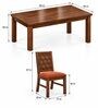 Kiran 6 Seater Dining Set In Provincial Teak Finish With Terracotta Orange Colour Chair Kiran 6 Seater Dining Set In Provincial Teak Finish With Terracotta Orange Colour Chair