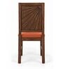 Kiran 6 Seater Dining Set In Provincial Teak Finish With Terracotta Orange Colour Chair Kiran 6 Seater Dining Set In Provincial Teak Finish With Terracotta Orange Colour Chair