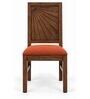 Kiran 6 Seater Dining Set In Provincial Teak Finish With Terracotta Orange Colour Chair Kiran 6 Seater Dining Set In Provincial Teak Finish With Terracotta Orange Colour Chair