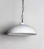Kirt Ceramic Dome Hanging Light (White) with White Ceramic Shade