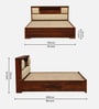 Kirtorf Sheesham Wood King Size Bed In Honey Oak Finish With Box Storage