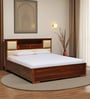 Kirtorf Sheesham Wood King Size Bed In Honey Oak Finish With Box Storage