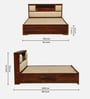 Kirtorf Sheesham Wood Queen Size Bed In Honey Oak Finish With Box Storage