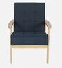 Kitami Solid Wood 1 Seater Sofa in Natural & Navy Finish