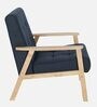 Kitami Solid Wood 1 Seater Sofa in Natural & Navy Finish