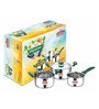 5 Pcs Shimmer Stainless Steel Cookware Set with Green Handle