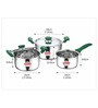 5 Pcs Shimmer Stainless Steel Cookware Set with Green Handle