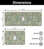 White Floral Design Kitchen Floor Runner and Mat Combo Pack of 2