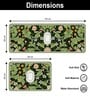 Green Floral Design Kitchen Floor Runner and Mat Combo Pack of 2