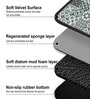 Grey Geometric Design Kitchen Floor Runner and Mat Combo Pack of 2