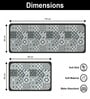 Grey Geometric Design Kitchen Floor Runner and Mat Combo Pack of 2